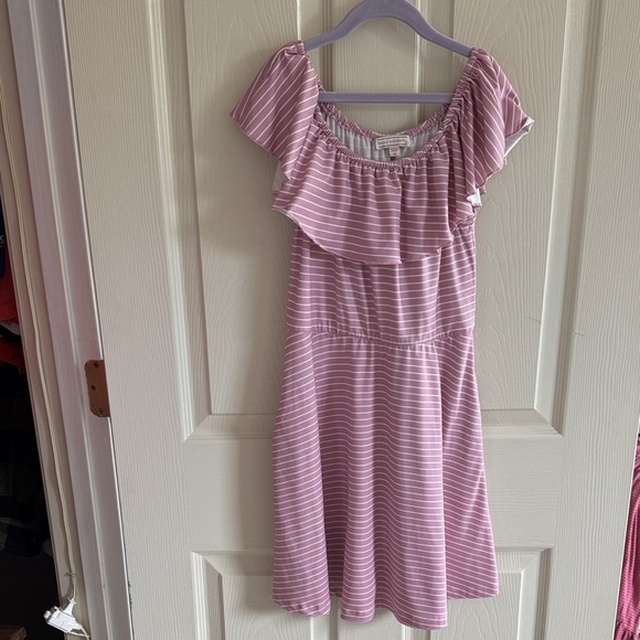 Charming Pink Striped Kids Dress - Picture 3 of 4